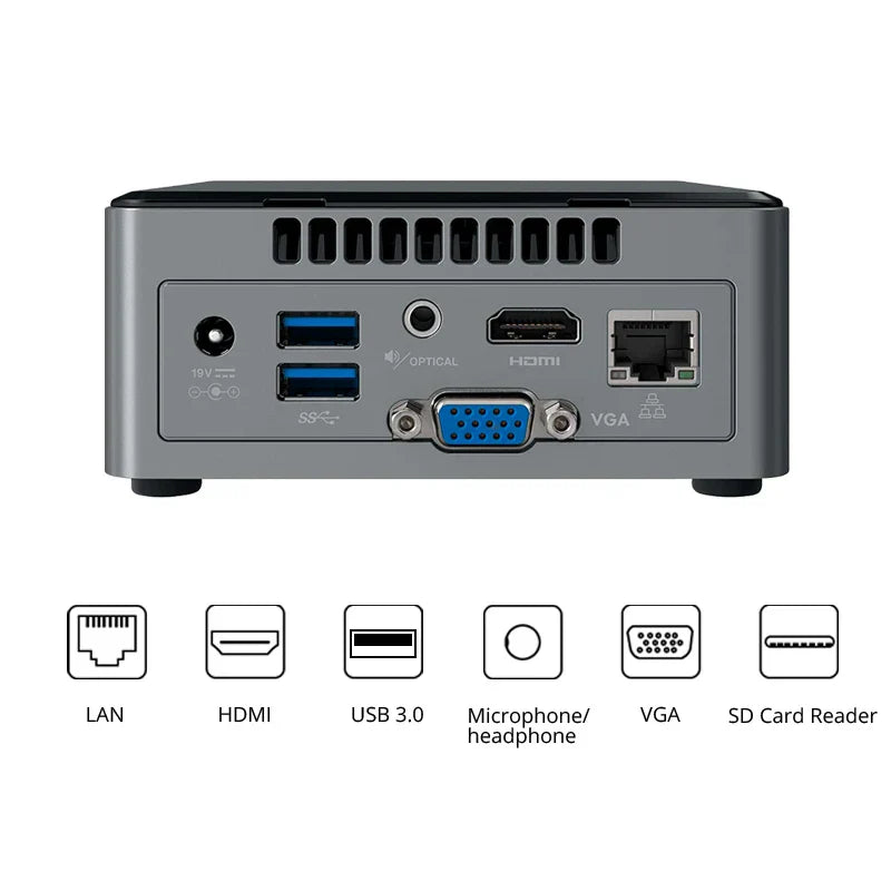 Intel NUC6CAYH Celeron J3455 Mini PC Dual DDR3L