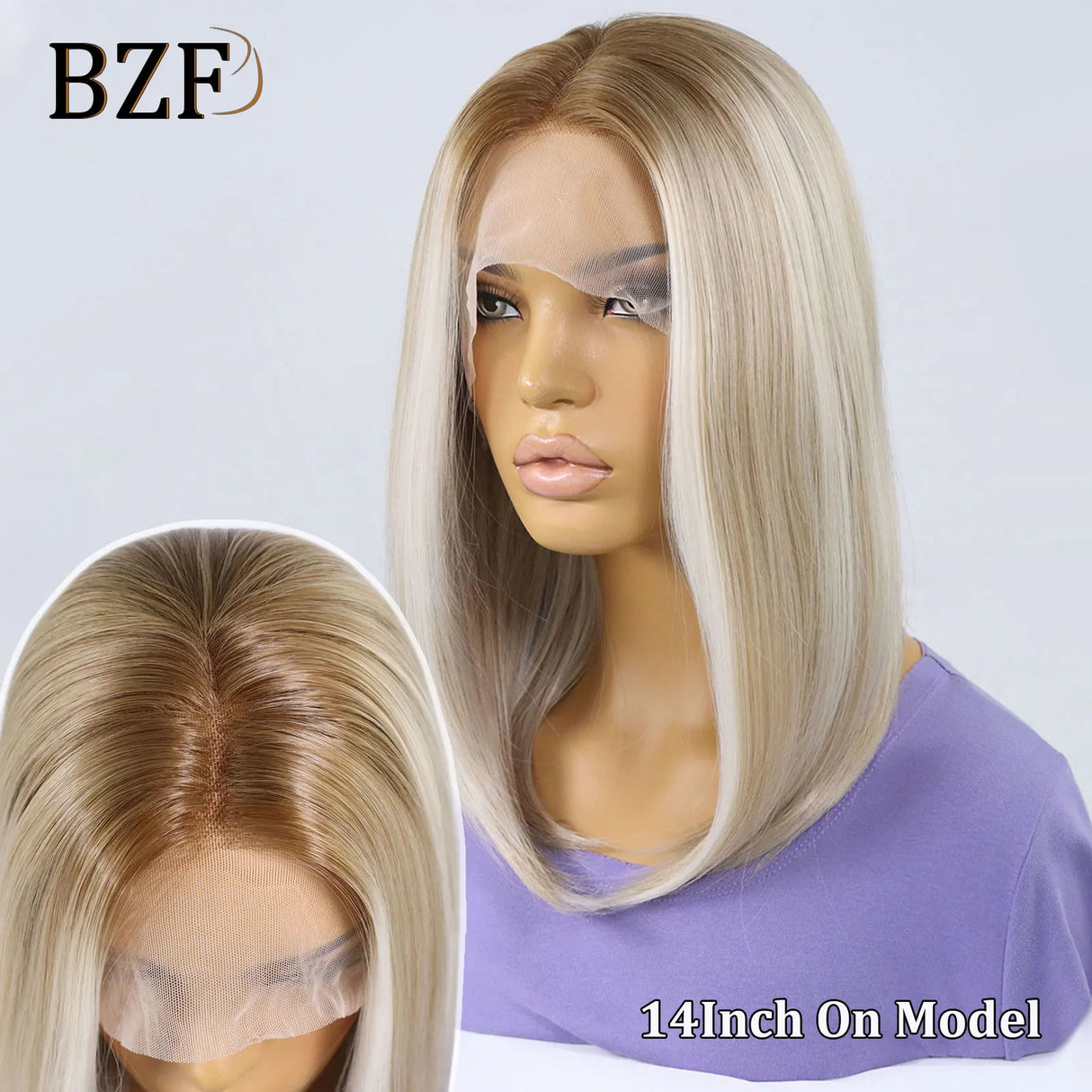 13x3 Blonde Highlight Synthetic Lace Front Bob Wigs