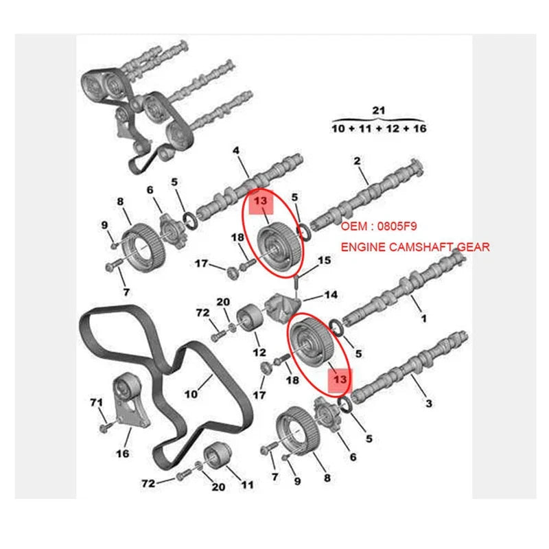 Car Engine Camshaft Gear Camshaft Adjuster Parts Component