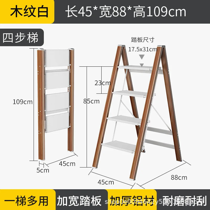 Multi functional folding ladder aluminum alloy high stool