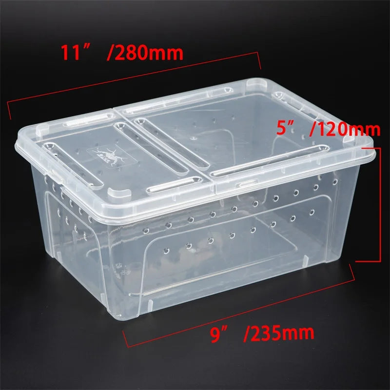Large Terrarium Reptile Feeding Box with Bowl Lizard