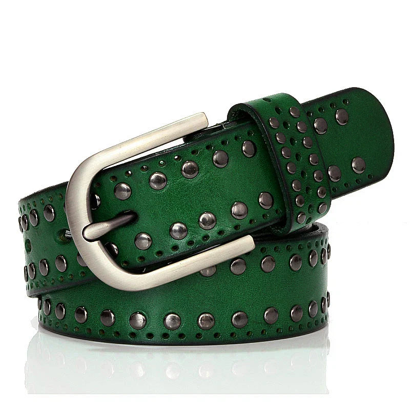 3.3CM Punk Lady Belts Rivet Women Belt High