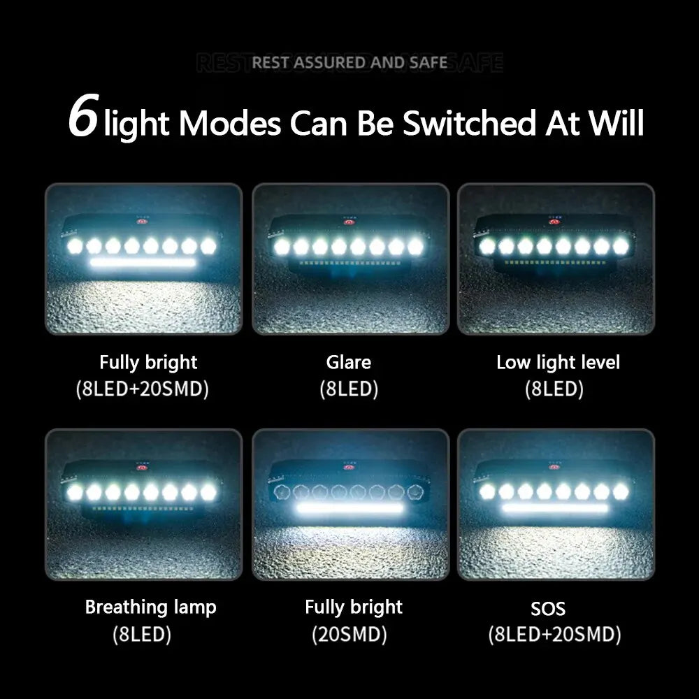 8 LED Bicycle Front Light USB Rechargeable 130dB