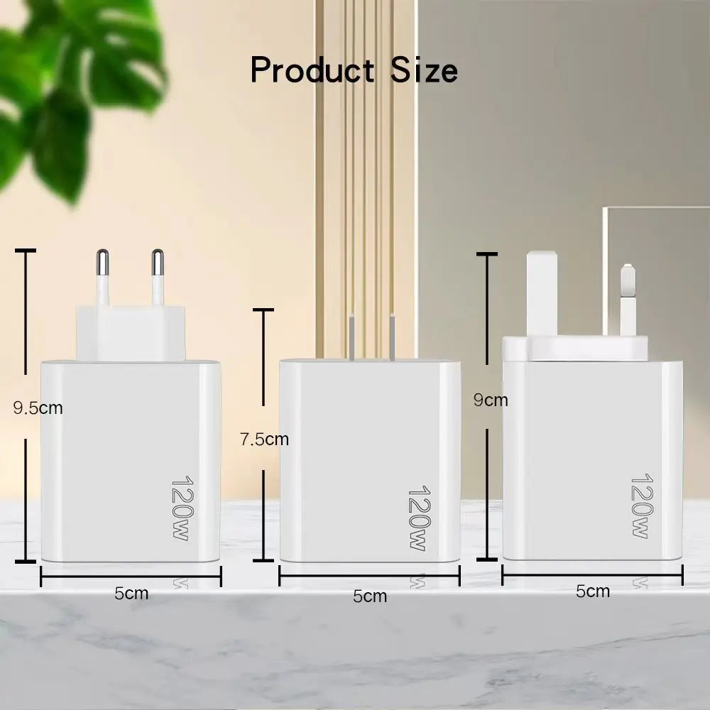 USB C Charger 120W Fast Charging Charger 5Ports
