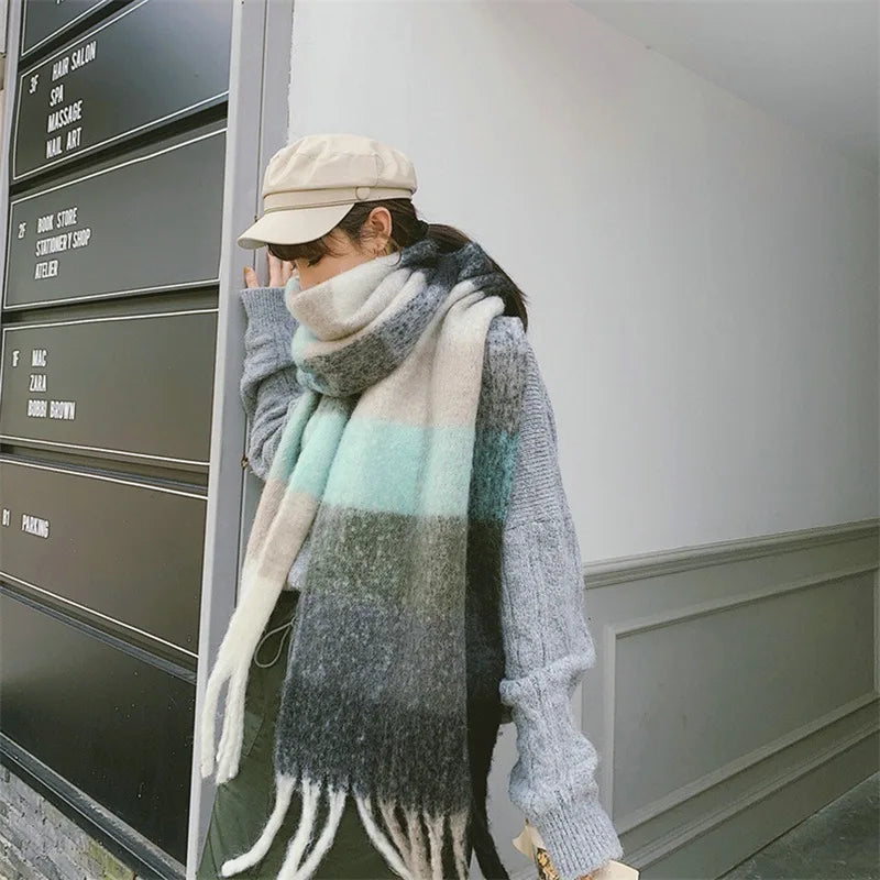 Winter Women Plaid Scarf Winter AC Pamanhmina Shawls