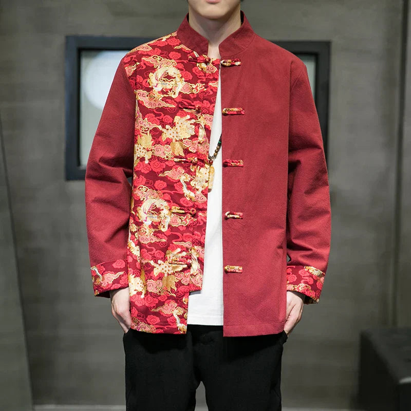 Men's Shirts Embroidered 2024 Spring Chinese Style Retro