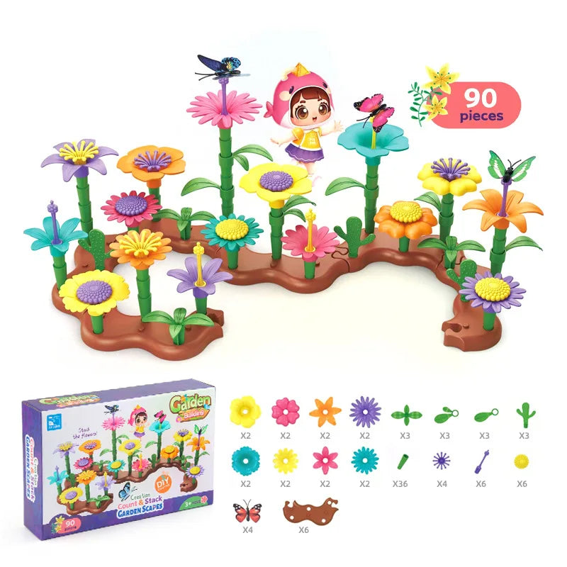 Flower Garden Building Toys Girls Stacking Game Toddlers