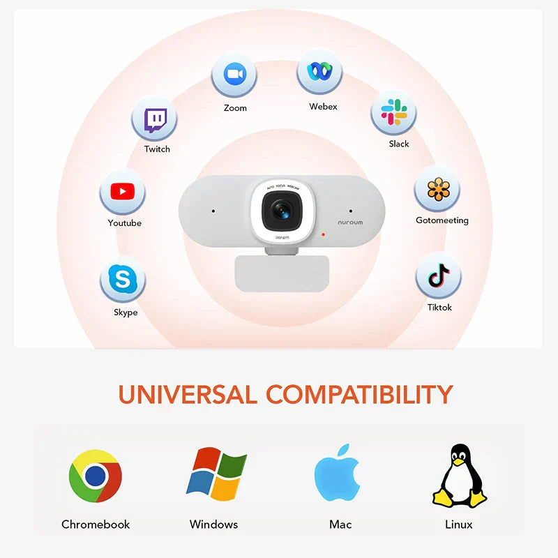 NUROUM V15AFL 2K Full Hd Webcam Auto Focus