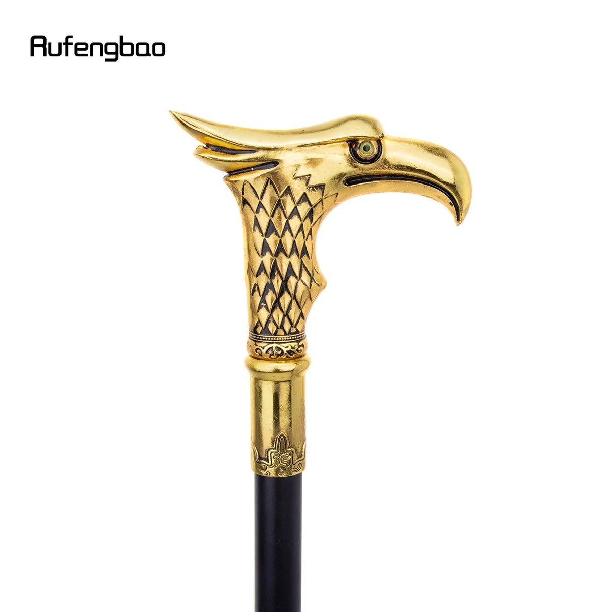 Golden Eagle Walking Stick with Hidden Plate Self