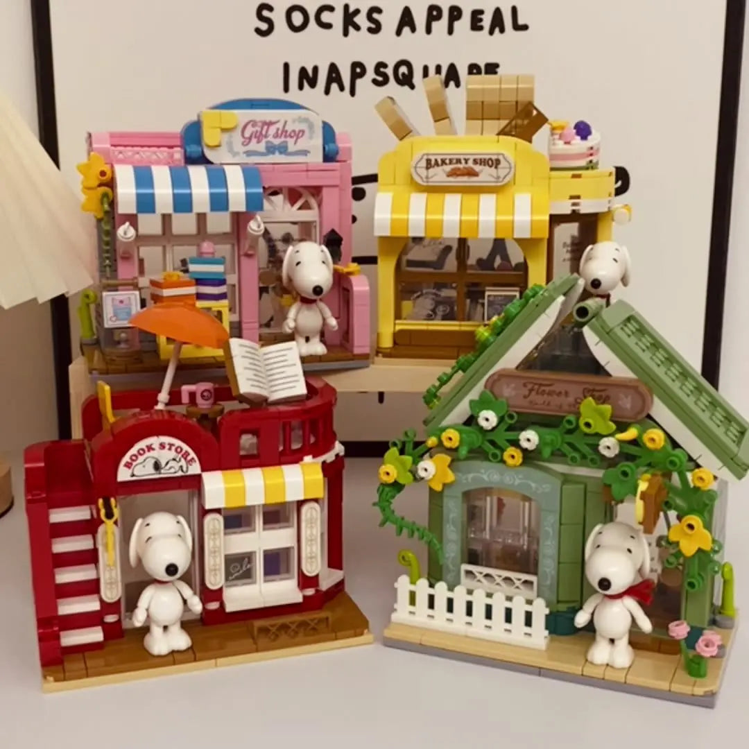 Genuine Classic Animation Snoopy Model Building Blocks DIY