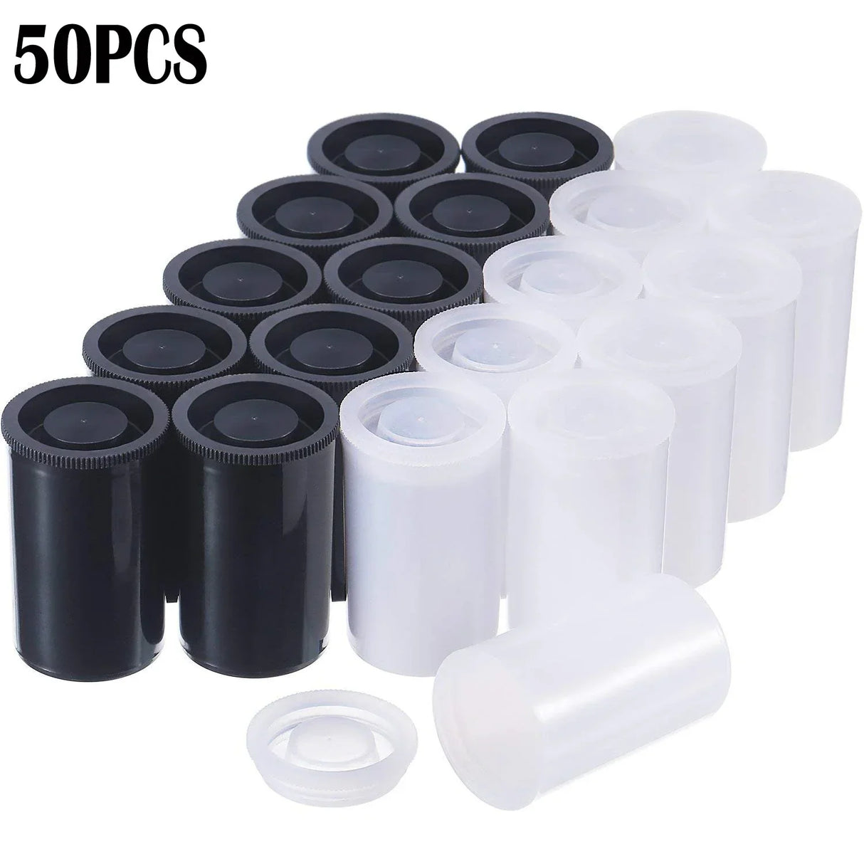 50pcs 33MM Plastic Empty Film Canister Camera Reel
