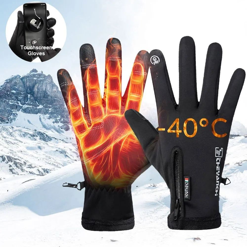 Motorcycle Gloves Winter Thermal Fleece Lined Resistant Waterproof