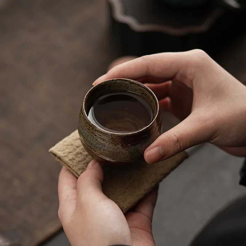 Japanese Style Handmade Stoneware Tea Cup Kung Fu