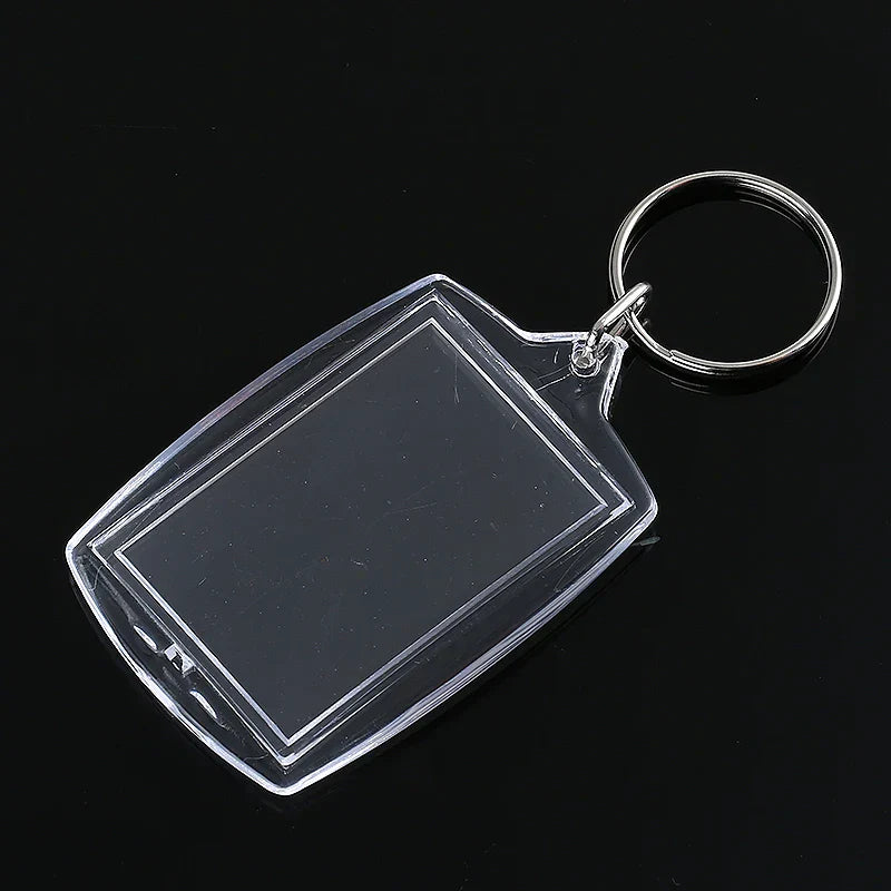 100pcs Keychain Acrylic Key Chain Key Ring Blank