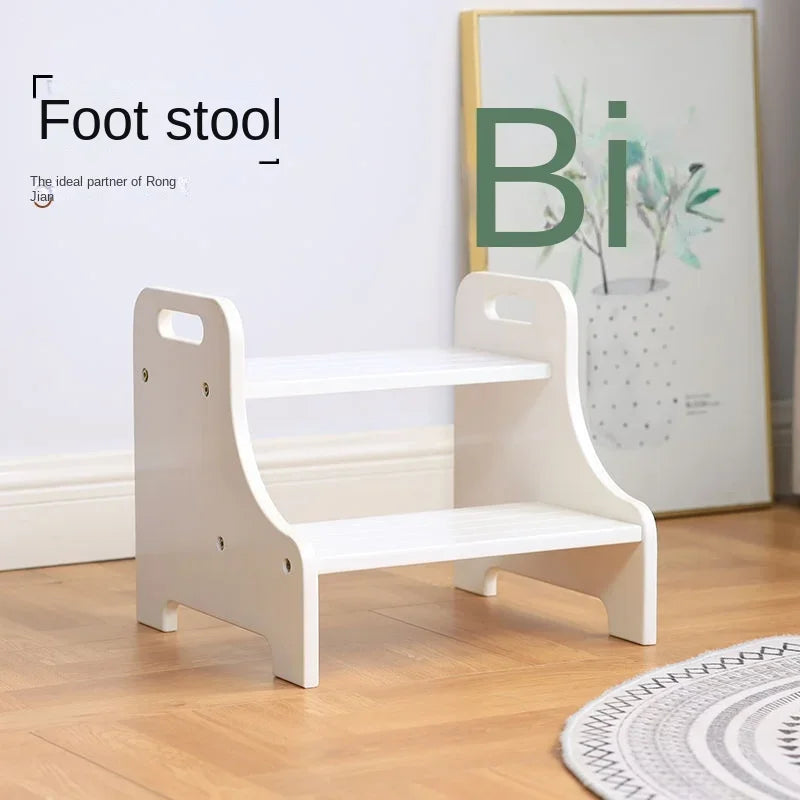 Step Two Step Stool on A Footstool Solid