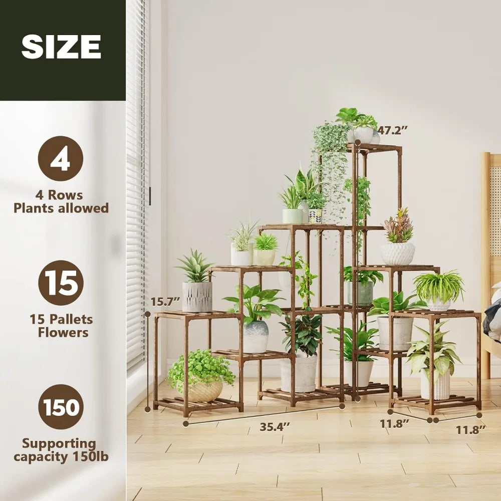 Flower Pots Stand, Indoor Corner Plant Shelf Outdoor