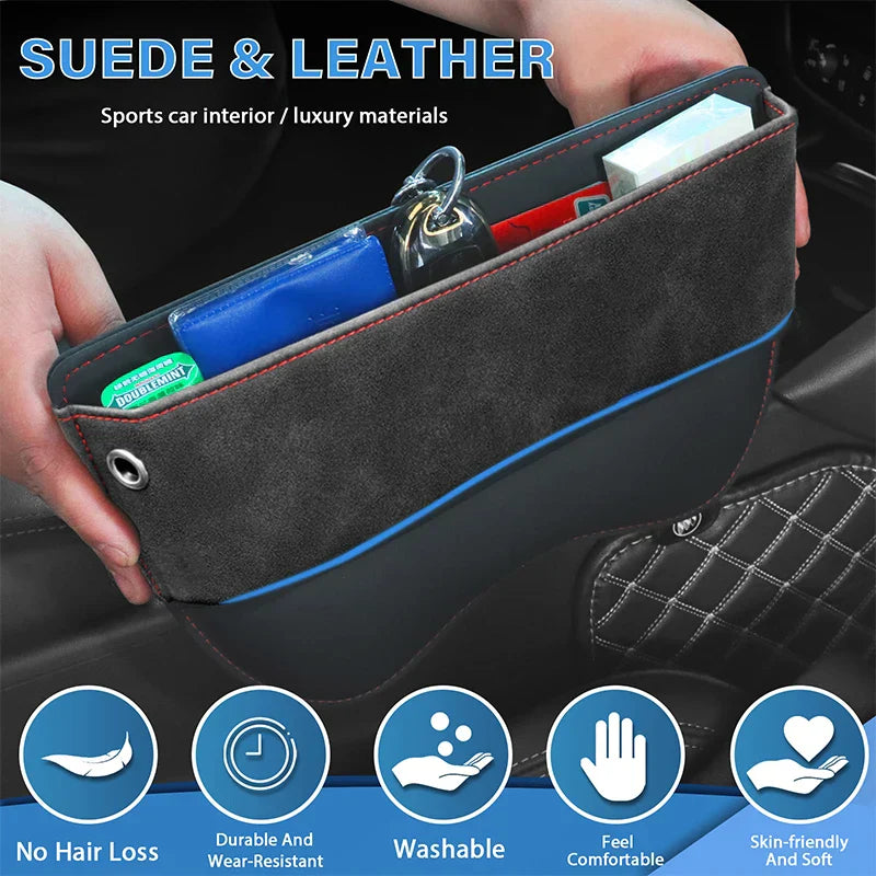 Suede Car Seat Side Storage Pocket For Car