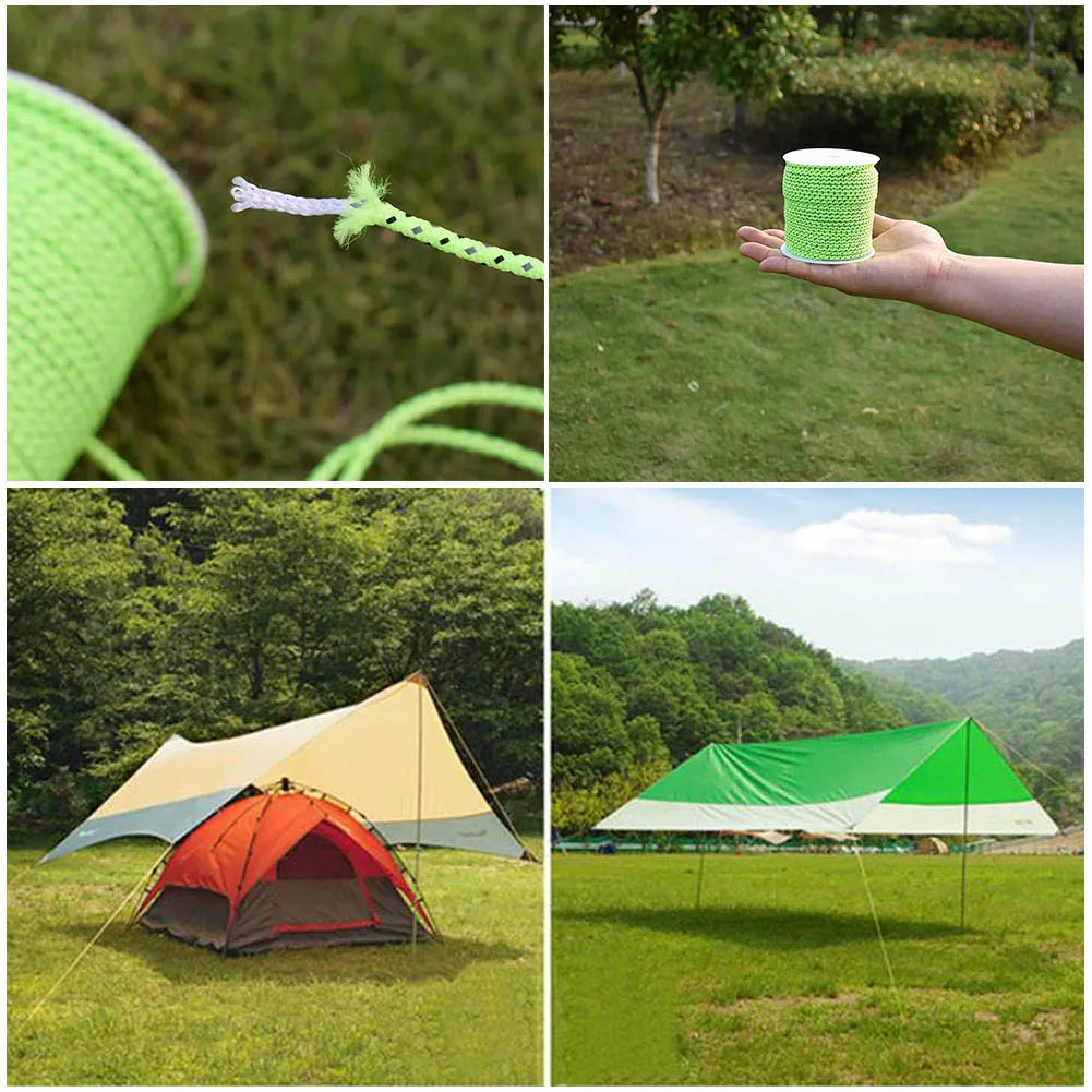 50M Reflective Paracord 2.5mm Parachute Cord Outdoor Camping