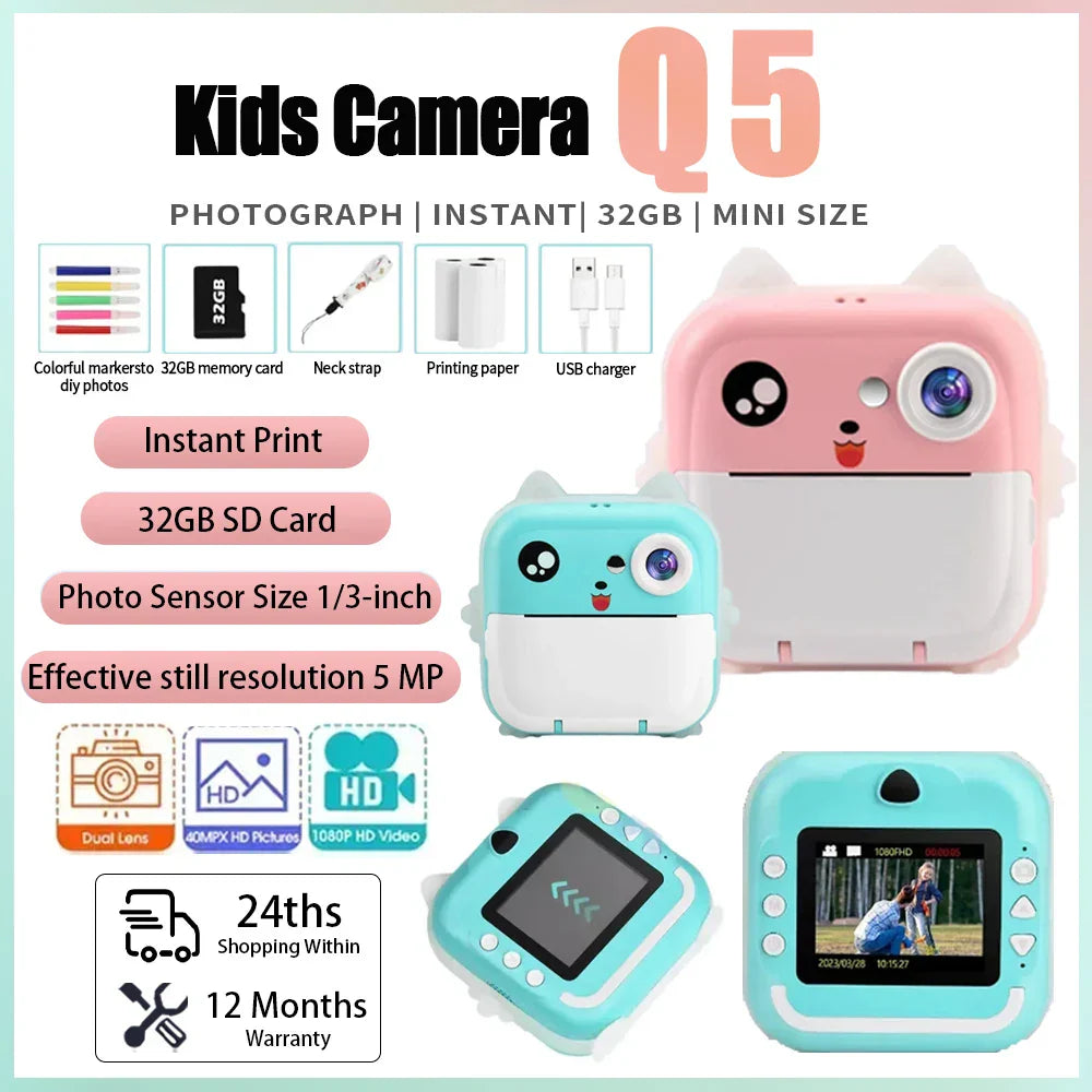 Children Polaroid Kids Camera Instant Print Mini Digital