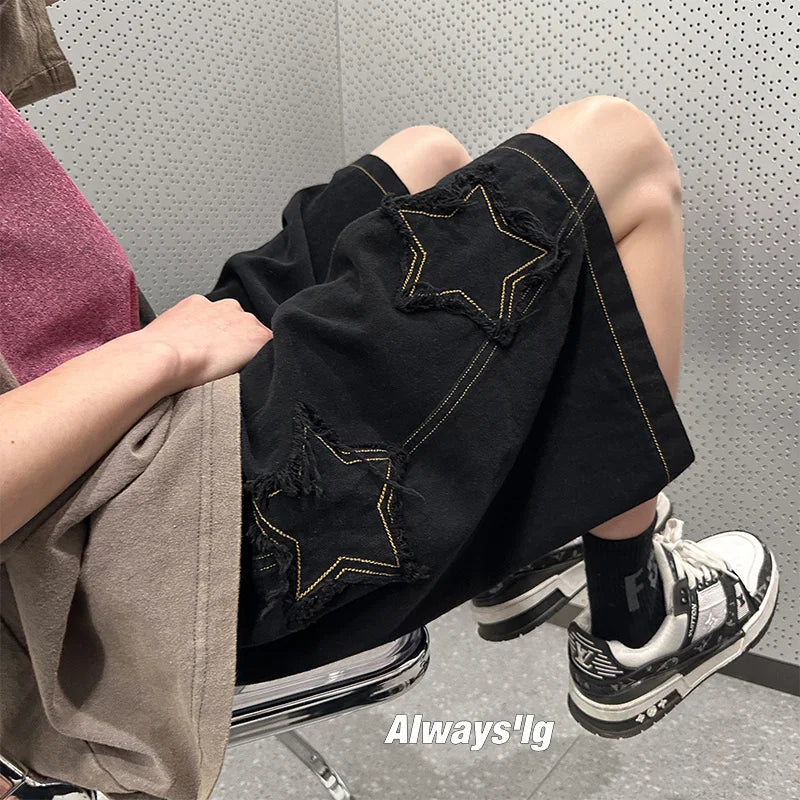 TINT ERA Y2K Mens Streetwear Breeches Star Korean