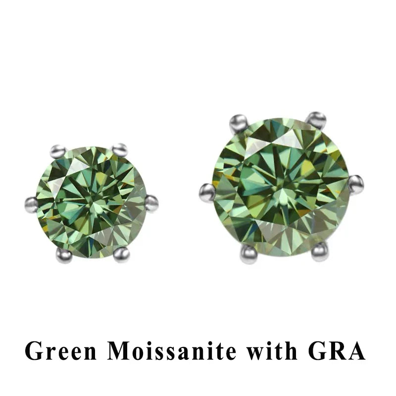 D VVS1 Moissanite Stud Earrings For Women 925
