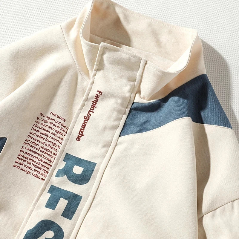 Men's New Bomber Jacket Letter Printed Outerwear Streetwear