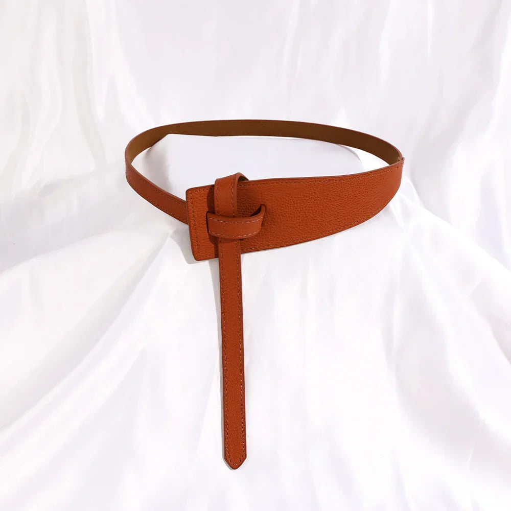 PU Designer Belts for Women High Quality Knot
