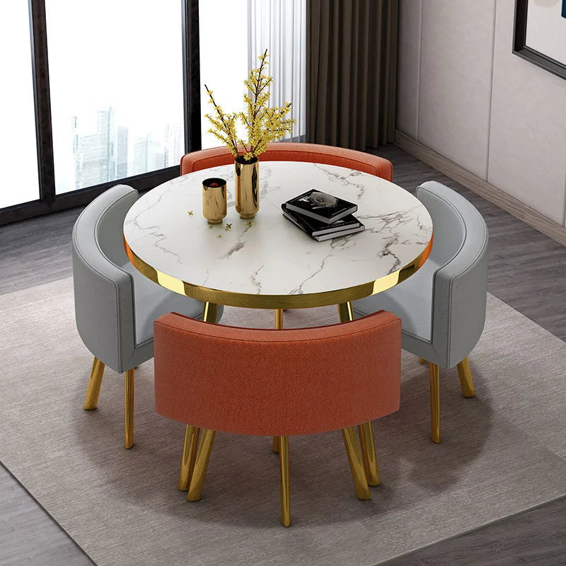 Luxury Reception Negotiation Table and 4 Chairs Round