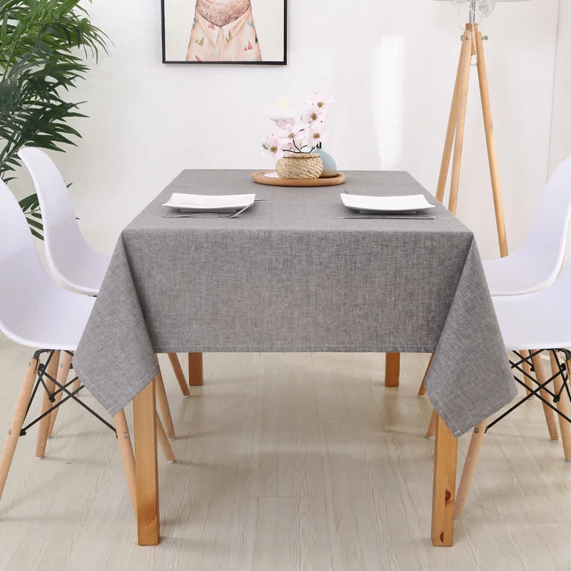 Faux Linen Tablecloths Rectangle Washable Table Cloths Wrinkle