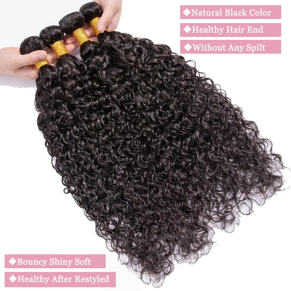 Brazilian Hair Deep Wave Bundles with Frontal Virgin