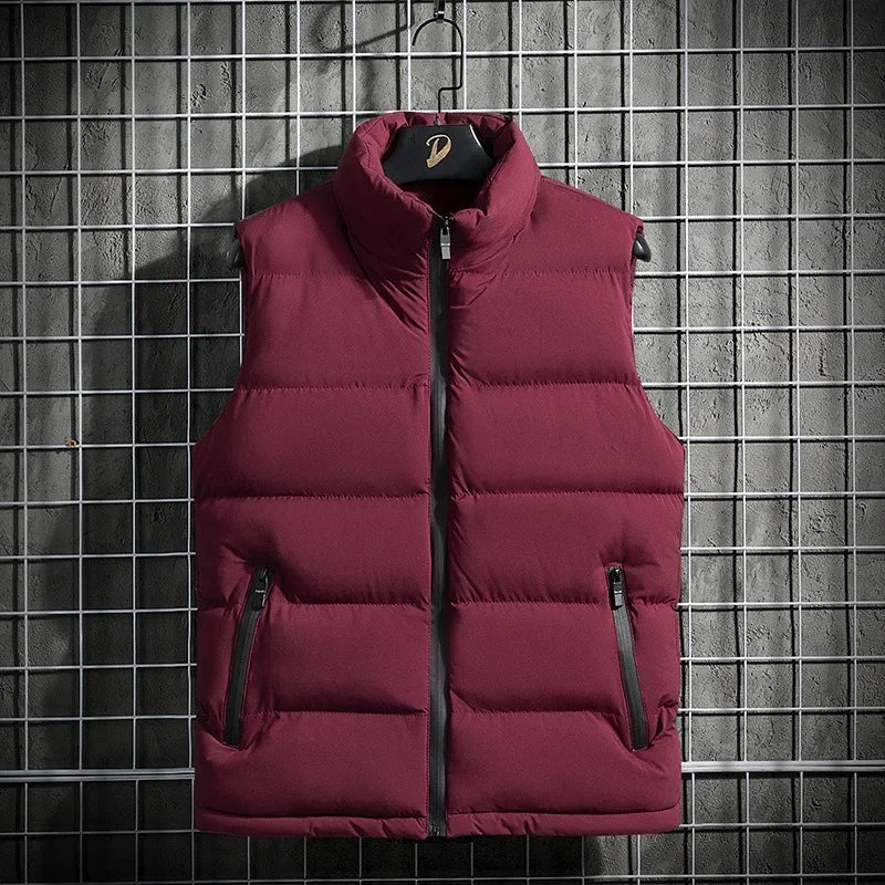 Mens Vest Jacket Warm Sleeveless Jackets Waterproof Zipper