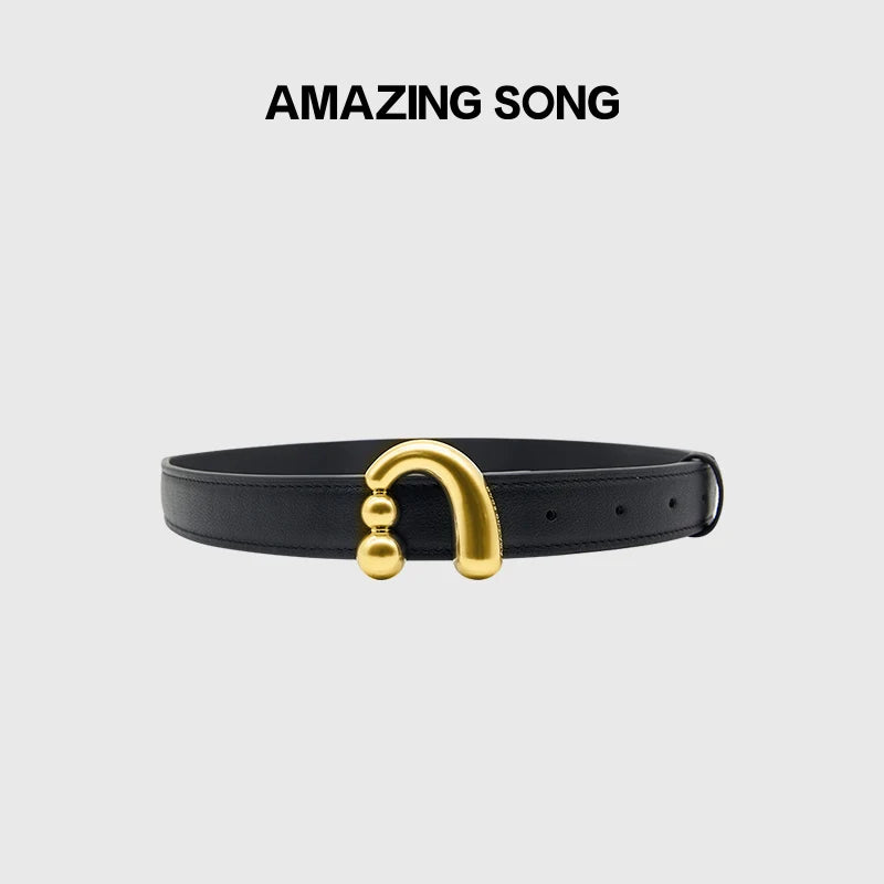 Metal Buckle Studded Belt for Women