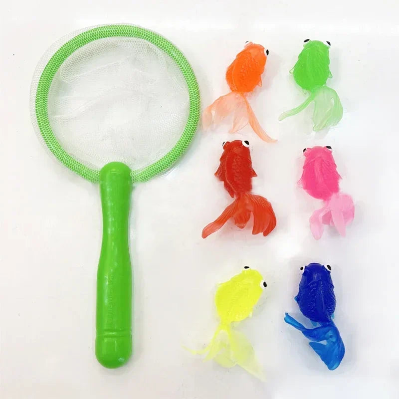 Children's 6Pcs/Set Kawaii Simulation Rubber Goldfish Baby Bath
