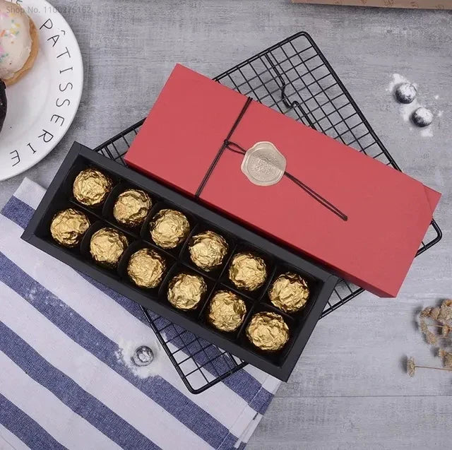 10pcs Blue Chocolate Box Packaging With Insert Dessert