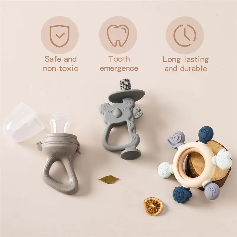 1Set Baby Silicone Koala Training Toothbrush Food Grade