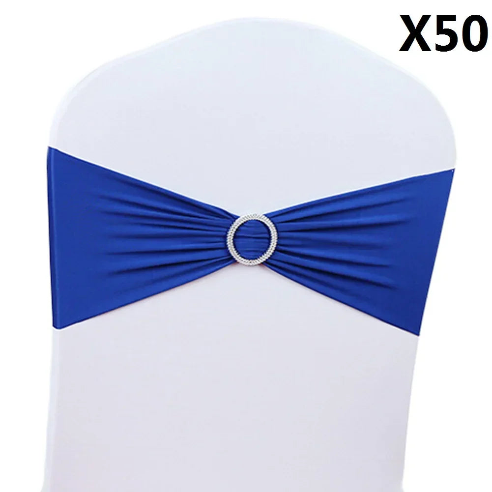 50PCS Wedding Chair Knot Ribbon Decoration Sashes For