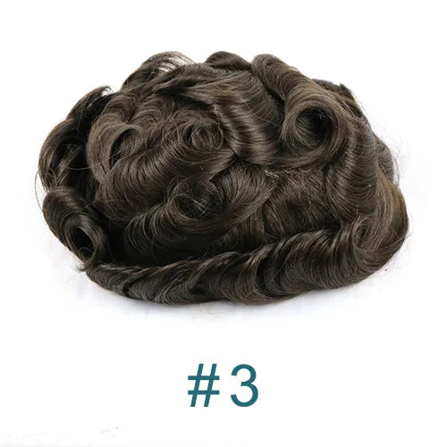 Natural Hairline Super Durable Mens Toupee Brown Blonde