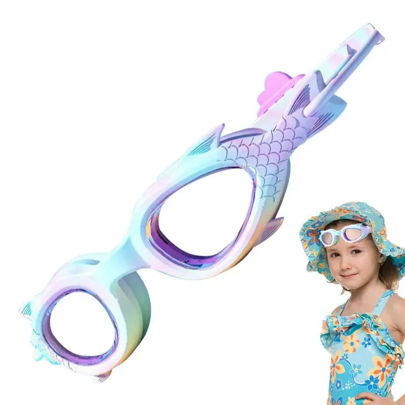 Cute Swimming Goggles Anti Fog Funny Toddler Mermaid
