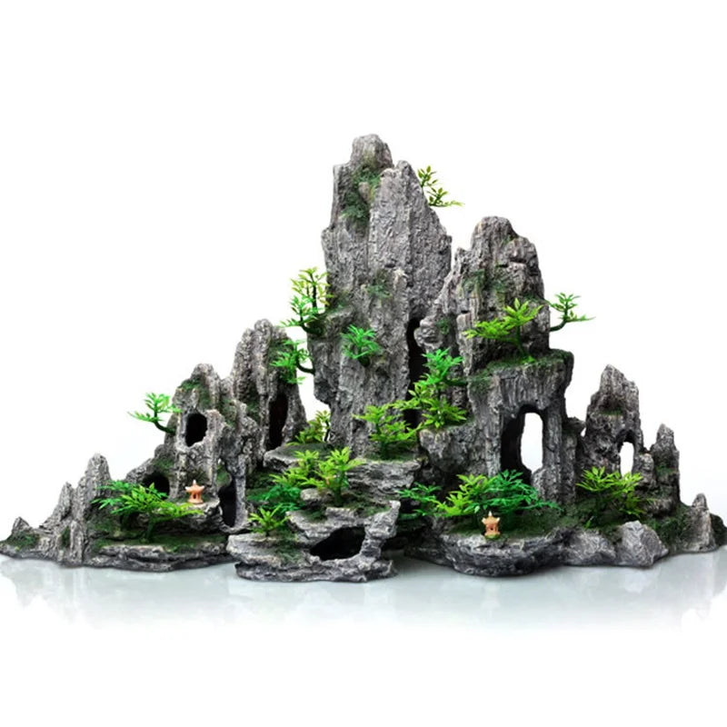 Fish Tank Plant Rockery Multi-style Aquarium Decoration,Resin Artificial