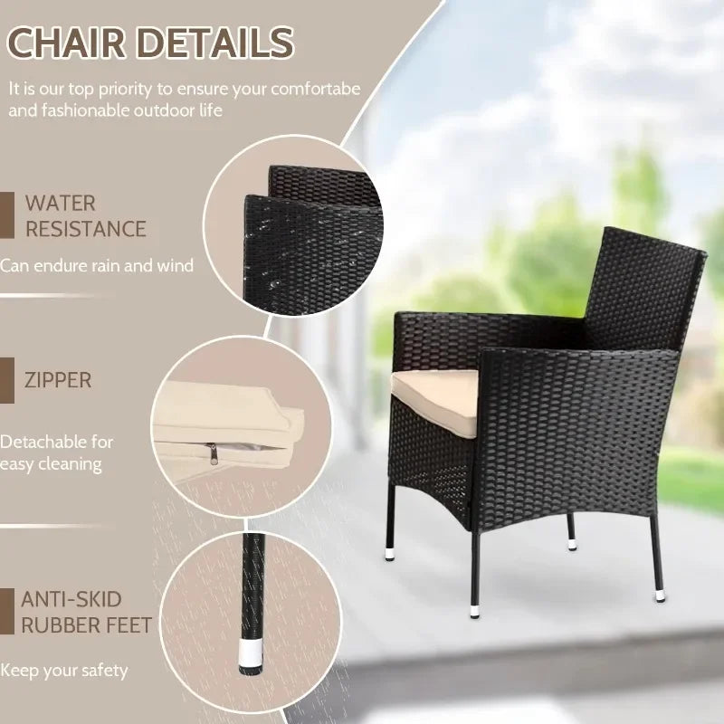 FDW Patio Furniture Set 4 Pieces Outdoor Rattan