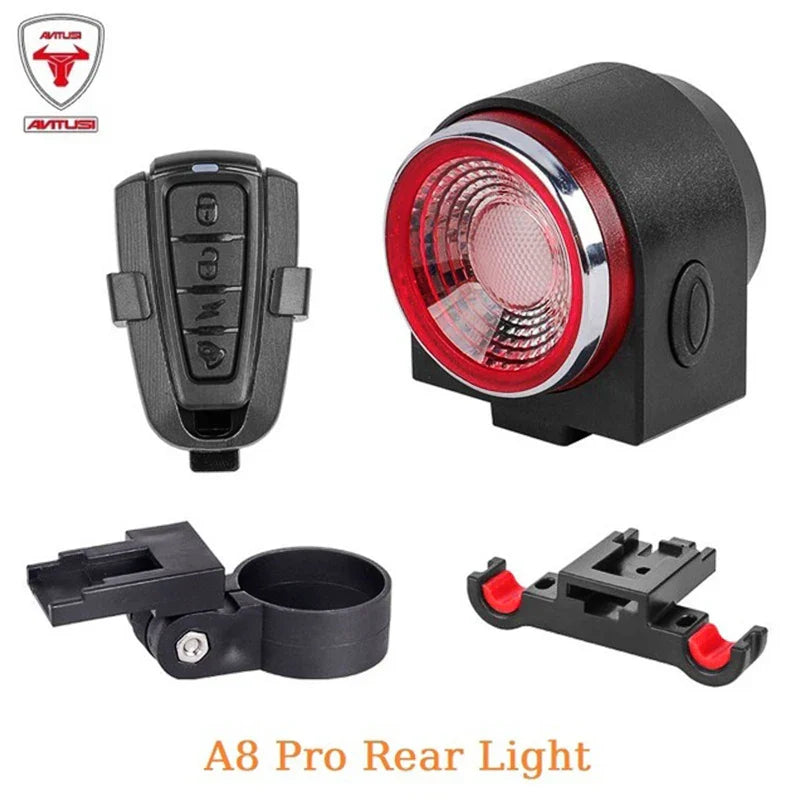 Bicycle Rear Lamp Braking Light Burglary Alarm Remote