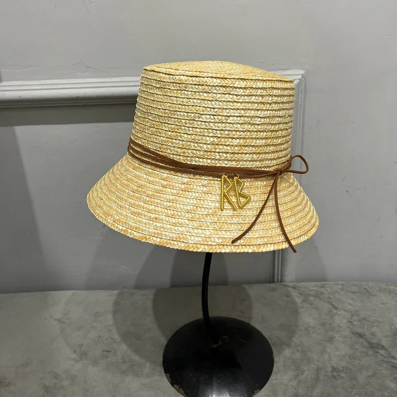 RB Straw bucket Hat for women Retro Elegant