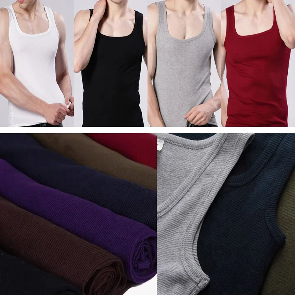 Men Muscle Vests Cotton Underwear Sleeveless Slim Tank