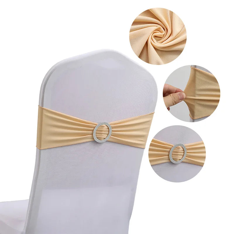 20 Pieces Polyester Spandex Chair Sashes Bands Stretch