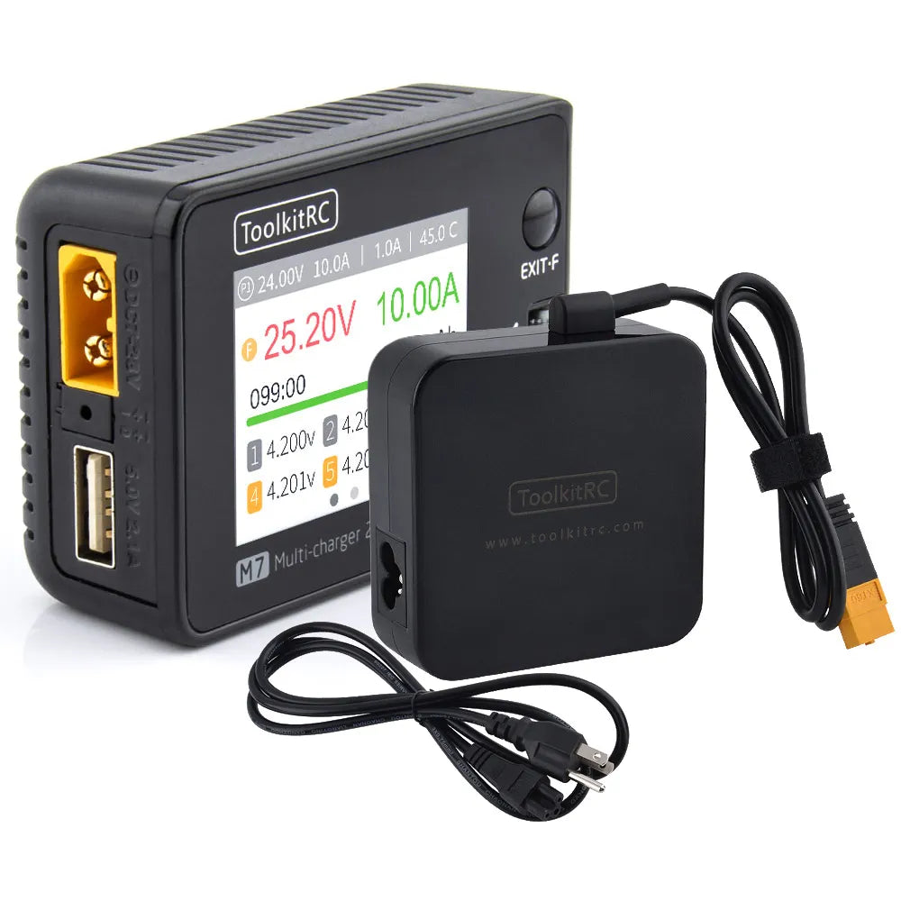 ToolkitRC M7 200W 10A DC Balance Charger/Discharger ADP100