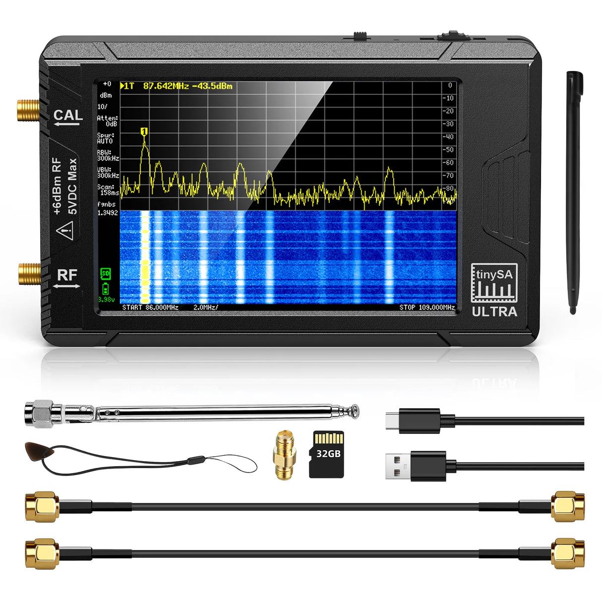TinySA ULTRA 4" Display Tiny Spectrum Analyzer 100kHz
