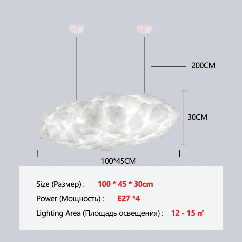 Cloud Chandelier Restaurant Lamps Modern White Floating Cloud