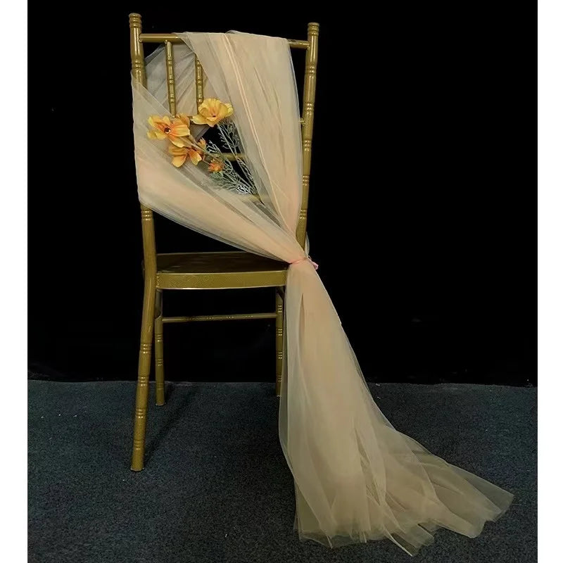 20pc/lot Tulle Sheer Organza Sashes For Wedding Banquet