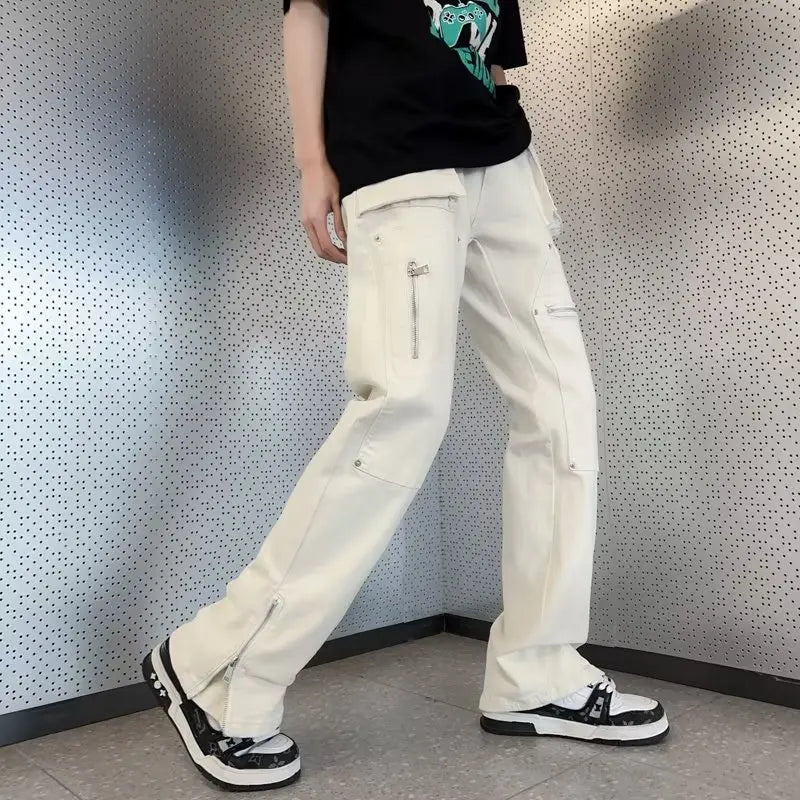 2023 New Fashion Kpop Baggy Flared Jeans Cargo