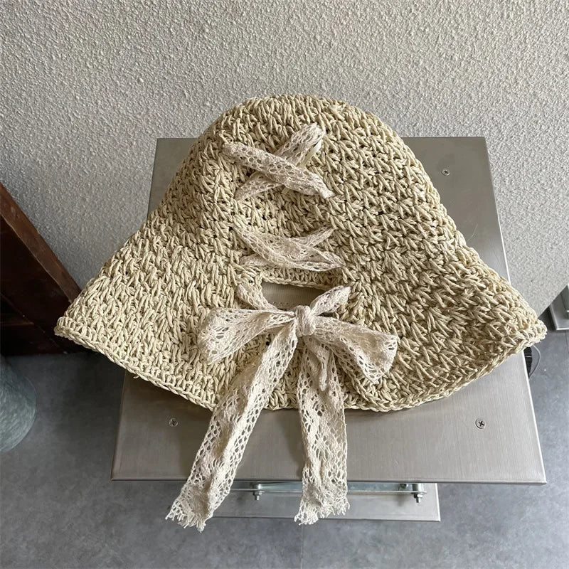 Women's Large Brim Straw Beach Hats Girl Cap